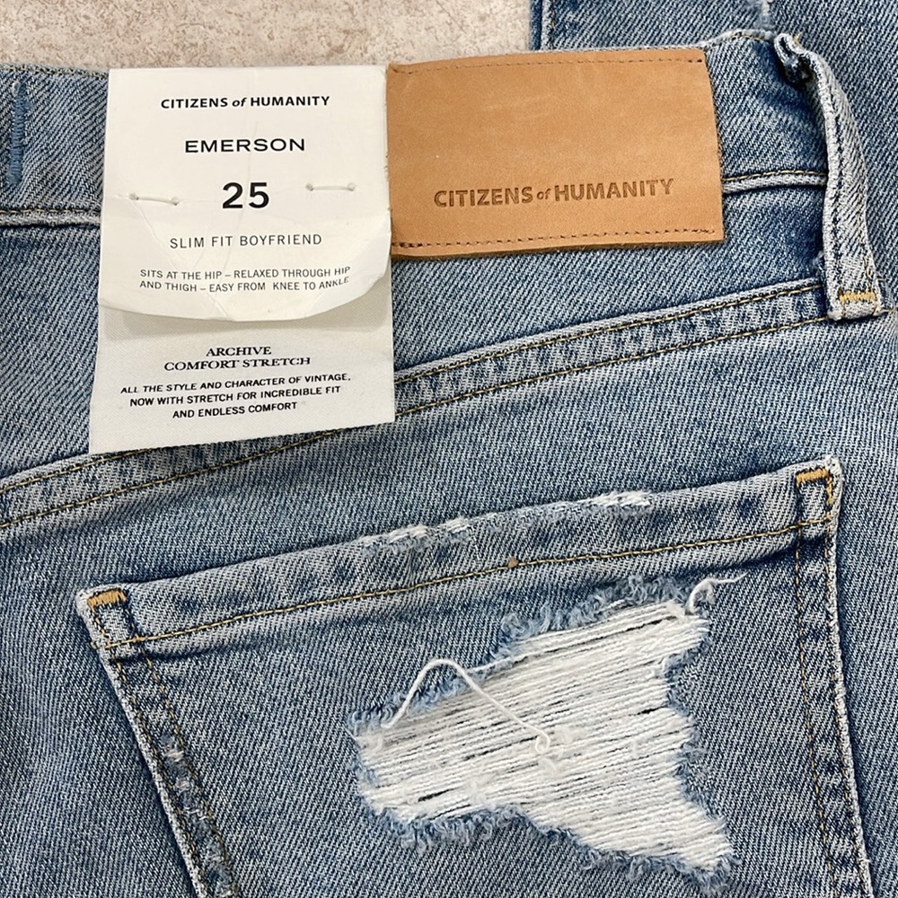 BNWT CITIZENS OF HUMANITY EMERSON SLIM FIT BOYFRIEND JEANS COLOR SLUSHIE SIZE 25 - Picture 5 of 15